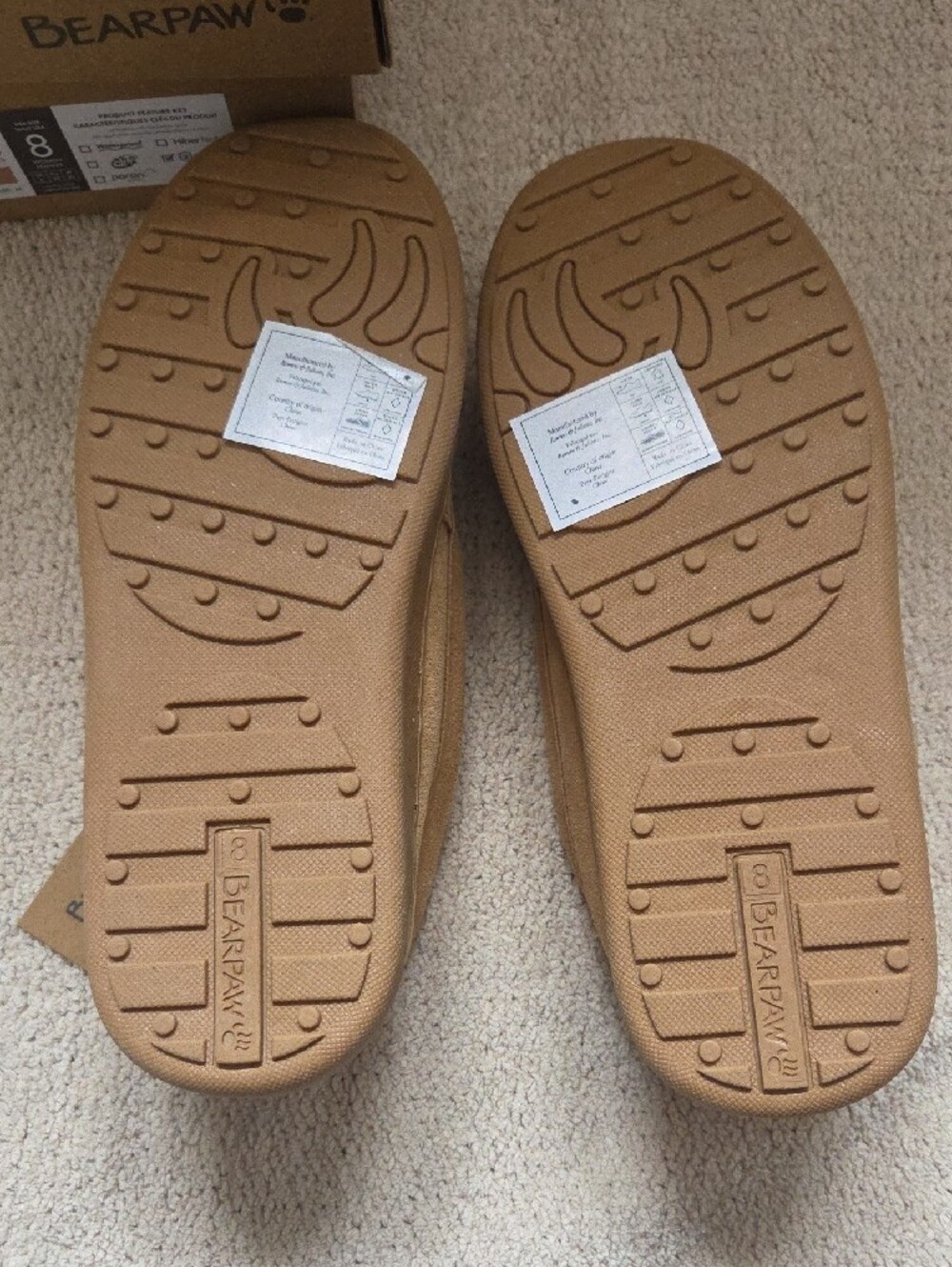 BearPaw Women's Tan Suede Shearling-Lined Slip-On Loafers - Picture 4 of 4